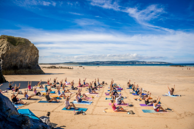 Silent Disco Yoga at Gwithian Beach Silent Disco Yoga at Gwithian Beach